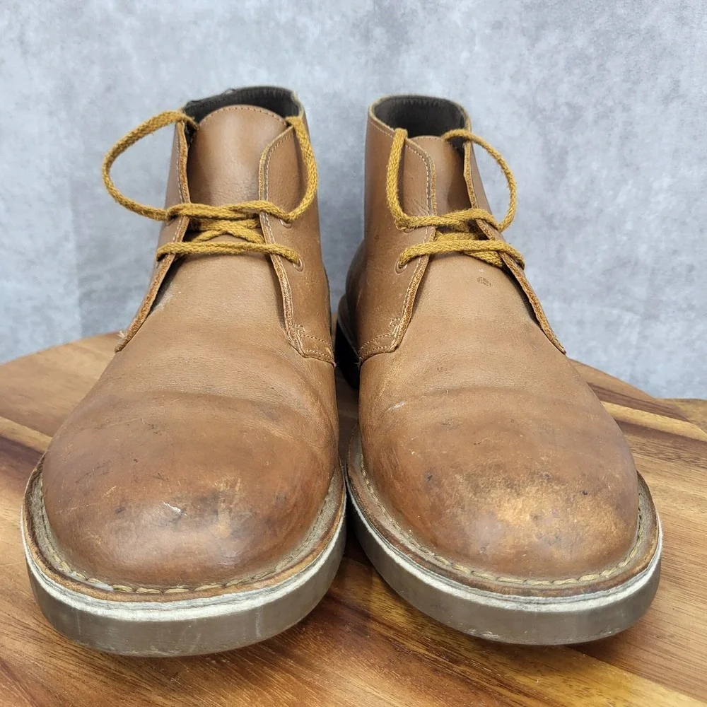 Clarks Chukka Boots Mens 11 M Buschacre‎ 2 Brown Leather Lace Up Ankle 15522